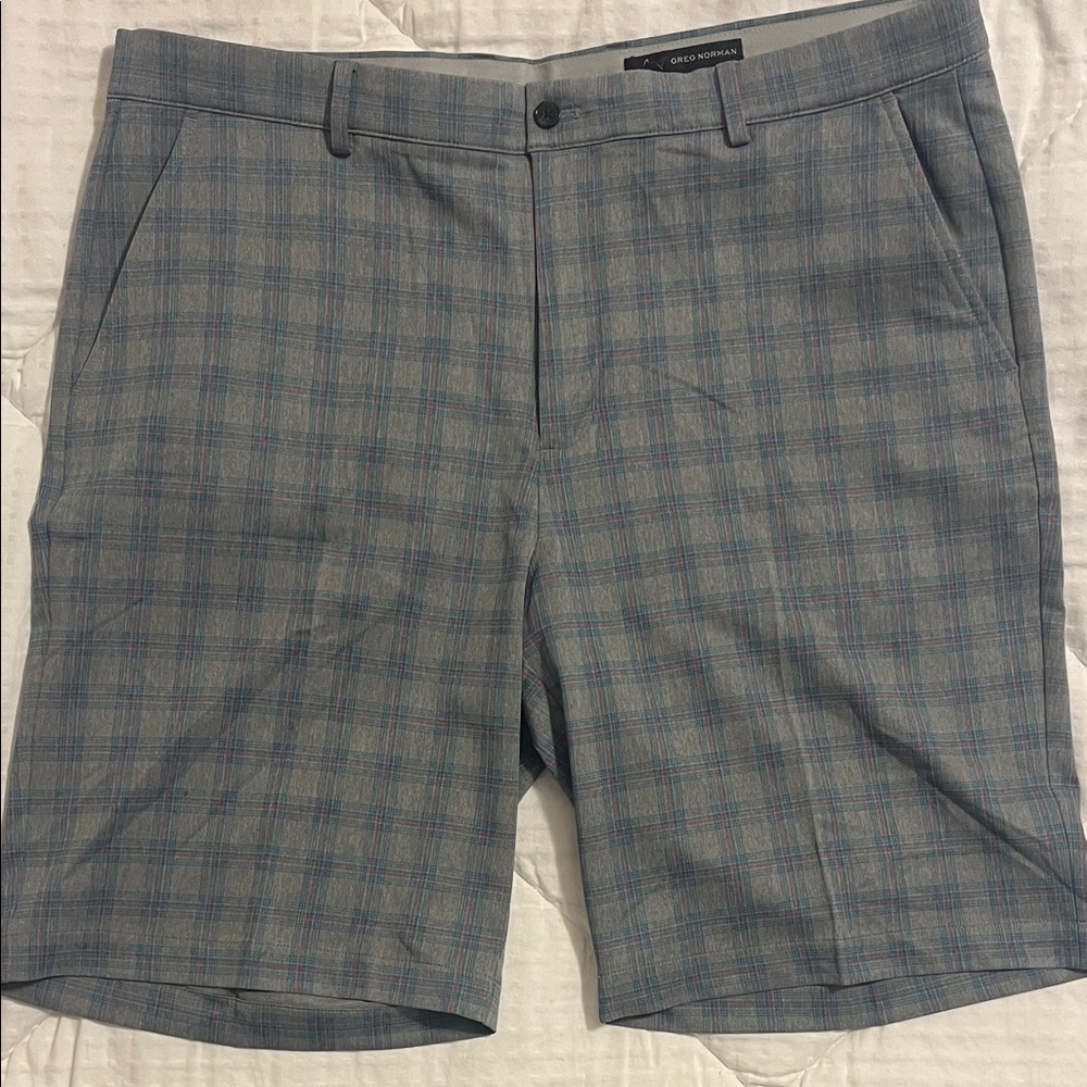 Greg Norman Collection Blue Plaid Men's Shorts